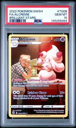 2022 POKEMON SWORD & SHIELD BRILLIANT STARS #TG08 FULL ART/ALCREMIE PSA 10 - Image 1