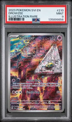 2023 POKEMON SVI EN-SCARLET & VIOLET ILLUSTRATION RARE #210 DROWZEE PSA 9 - Image 1