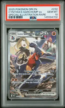 2025 POKEMON DRI SPECIAL ILLUSTRATION RARE #232 CYNTHIA'S GARCHOMP EX PSA 10 - Image 1