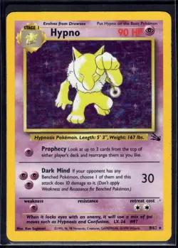 Hypno 8/62 Holo Rare Fossil Pokemon Heavily Played - Image 1