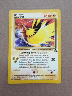 1999-2000 Vintage Pokemon TCG Electric Zapdos Aoki Error Black Star Promo Played - Image 1