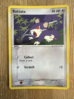Rattata - 77/112 - Common - FireRed & LeafGreen Pokemon Reverse Holo LP - Image 1