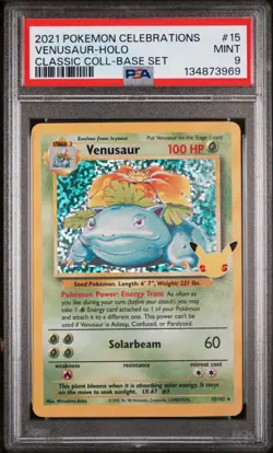 2021 POKEMON CELEBRATIONS CLASSIC COLL #15 VENUSAUR-HOLO PSA 9 - Image 1