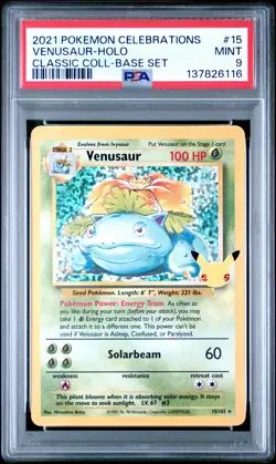 2021 POKEMON CELEBRATIONS CLASSIC COLL #15 VENUSAUR-HOLO PSA 9 - Image 1