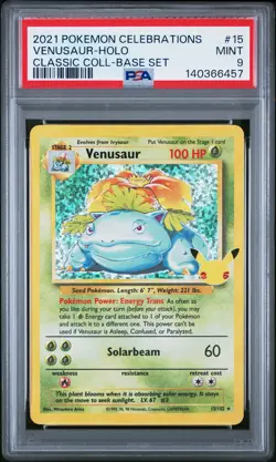 2021 POKEMON CELEBRATIONS CLASSIC COLL #15 VENUSAUR-HOLO PSA 9 - Image 1