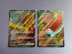 Pokemon Destined Rivals Team Rocket's Moltres EX & Ethan's Ho-Oh EX Near Mint - Image 1