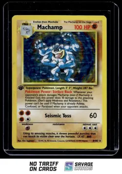 1999 Pokemon Classic 1st Edition Holo Machamp #8/102 - Image 1