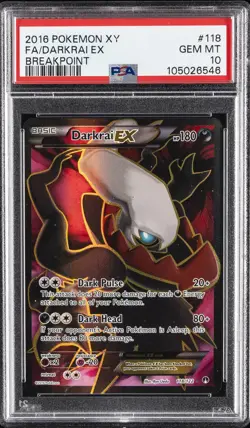 2016 POKEMON XY BREAKPOINT #118 FULL ART/DARKRAI EX PSA 10 - Image 1