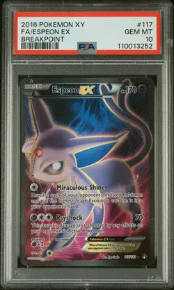 2016 POKEMON XY BREAKPOINT #117 FULL ART/ESPEON EX PSA 10 - Image 1