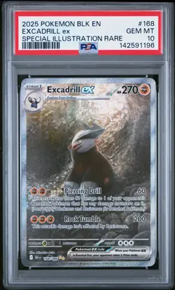 2025 POKEMON BLK EN-BLACK BOLT SPECIAL ILLUSTRATION RARE EXCADRILL EX PSA 10 - Image 1