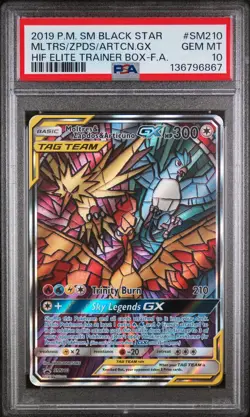 2019 POKEMON SM BLACK STAR PROMO FULL ART/MOLTRES & ZAPDOS & ARTICUNO GX PSA 10 - Image 1