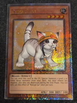 Rescue Cat (Alternate Art) (Quarter Century Secret Rare) RA02-EN001 25th LP - Image 1