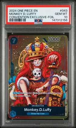2024 ONE PIECE PROMOS CONVENTION EXCLUSIVE-FOIL #043 MONKEY D. LUFFY PSA 10 - Image 1