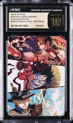 2025 ONE PIECE JAPANESE WEEKLY SHONEN JUMP APRIL INSERT ART CARD CGC 10 PRISTINE - Image 1