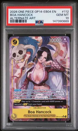 2026 ONE PIECE OP14-EB04-THE AZURE SEA'S SEVEN ALTERNATE ART BOA HANCOCK PSA 10 - Image 1
