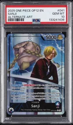 2025 ONE PIECE OP12-LEGACY OF THE MASTER ALTERNATE ART #041 SANJI PSA 10 - Image 1