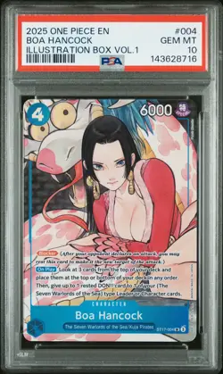 2025 ONE PIECE PROMOS ILLUSTRATION BOX VOL.1 #004 BOA HANCOCK PSA 10 - Image 1