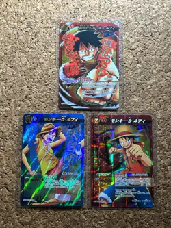 miracle battle carddass one piece LUFFY Shiny 3sets anime card - Image 1