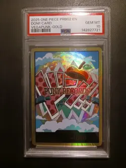 One Piece Card Game TCG PRB02 Vegapunk Gold Don!! PSA 10 Pop #12 - Image 1