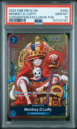 2024 ONE PIECE PROMOS CONVENTION EXCLUSIVE-FOIL #043 MONKEY D. LUFFY PSA 10 - Image 1