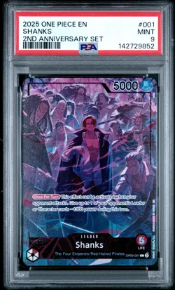 2025 ONE PIECE ENGLISH VERSION 2ND ANNIVERSARY SET #001 SHANKS PSA 9 - Image 1