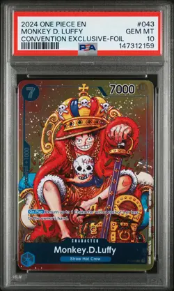 2024 ONE PIECE PROMOS CONVENTION EXCLUSIVE-FOIL #043 MONKEY D. LUFFY PSA 10 - Image 1