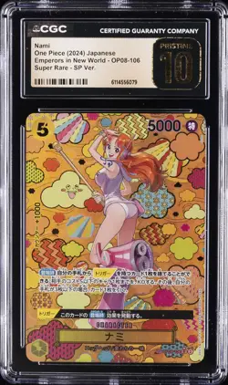 2024 ONE PIECE JAPANESE EMPERORS IN NEW WORLD SR #OP08-106 NAMI CGC 10 PRISTINE - Image 1