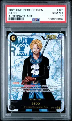 2025 ONE PIECE OP13-CARRYING ON HIS WILL ALTERNATE ART #120 SABO PSA 10 - Image 1