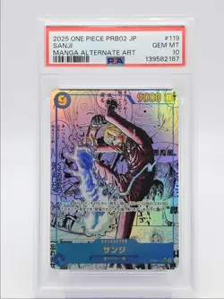 SANJI 2025 ONE PIECE JAPANESE MANGA ALTERNATE ART #OP06-119 PSA 10 Q5989 - Image 1