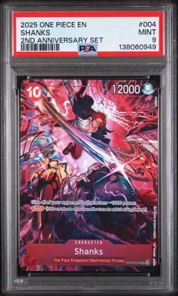 2025 ONE PIECE ENGLISH VERSION 2ND ANNIVERSARY SET #004 SHANKS PSA 9 - Image 1