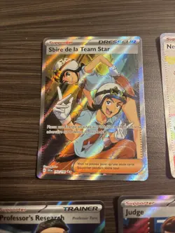 Pokemon 5 Card Lot Custom Sleeve Art Nemona Falkner Professor’s Research Judge - Image 3