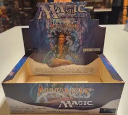 MTG: ALLIANCES empty Booster Pack display box; Excellent, NO CARDS, 1996 - Image 1