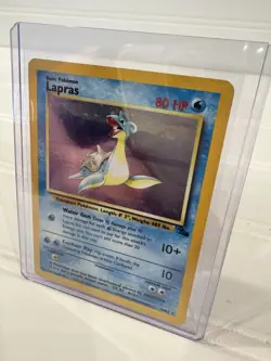 Pokemon TCG Lapras Fossil Holo Unlimited Rare Card 10/62 Vintage - Image 2
