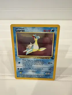 Pokemon TCG Lapras Fossil Holo Unlimited Rare Card 10/62 Vintage - Image 4