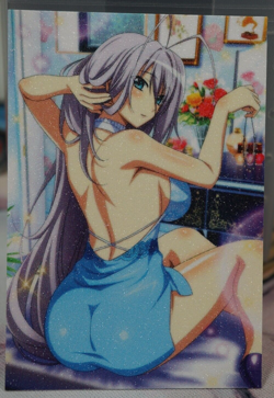 Rossweisse Blue Dress High School DxD Sexy Waifu Textured Custom Card - Image 1