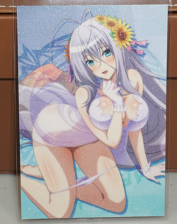 Rossweisse Sunflowers High School DxD Sexy Waifu Textured Custom Card - Image 1