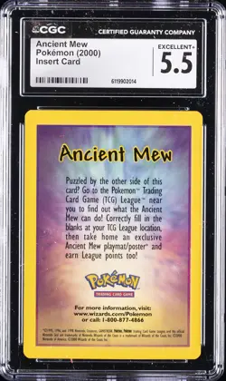2000 POKEMON MOVIE 2000 INSERT CARD ANCIENT MEW CGC 5.5 - Image 1