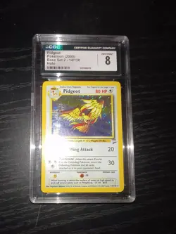 CGC 8 Pidgeot 2000 Base Set 2 14/130 Holo Pokemon Card - Image 1