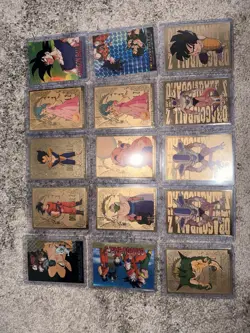 Goku/Vegeta (1998-1999) Dragon Ball Z Gold Foil Cards & 1996 Artbox LOT OF 15 - Image 1