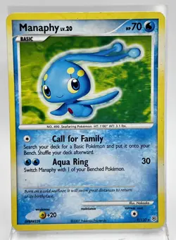 Manaphy 9/130 Cosmos Holo Pokemon Card Diamon & Pearl 2007 MP - Image 1