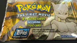 Pokemon The First Movie Topps Trading Cards Sealed Pack - Blue Logo - Image 3