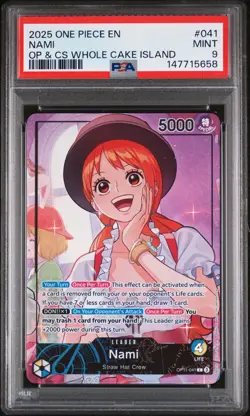 2025 ONE PIECE PROMO OFFICIAL PLAYMAT & CARD SET #041 NAMI PSA 9 - Image 1