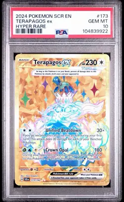 Pokemon TCG Terapagos EX Hyper Rare Card 173/142 Stellar Crown Gold PSA 10 - Image 1