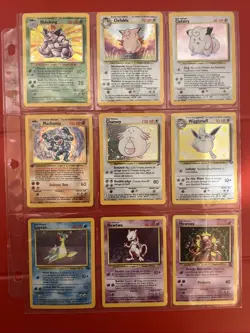 Assorted Ungraded Pokemon Cards Base Set Machamp Nidoking Clefairy Mewtwo Lapras - Image 1