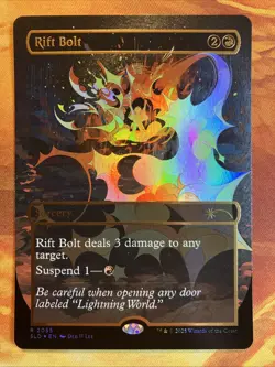 MTG Raised Foil Borderless Rift Bolt Secret Lair: EVERYTHING IS ON FIRE!! - Image 1