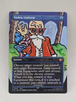 Magic MTG Altered Hand painted Master Roshi Salt Bae Meme Stolen Uniform - Image 2