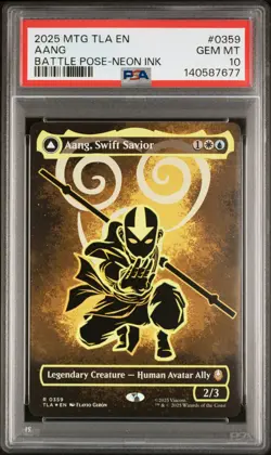 2025 MTG AVATAR TLA #0359 AANG AND LA, OCEAN'S FURY/AANG, SWIFT SAVIOR PSA 10 - Image 1