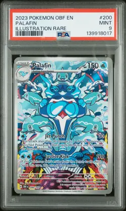 2023 POKEMON OBF EN-OBSIDIAN FLAMES ILLUSTRATION RARE #200 PALAFIN PSA 9 - Image 1
