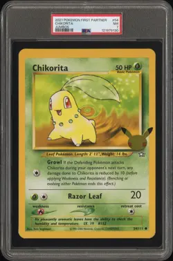 2021 POKEMON FIRST PARTNER JUMBOS #54 CHIKORITA PSA 7 - Image 1