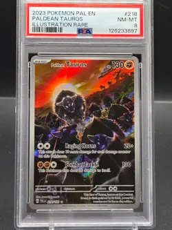 Paldean Tauros #218 Pokemon Paldean Evolved Tauros Illustration Rare PSA 9 - Image 1